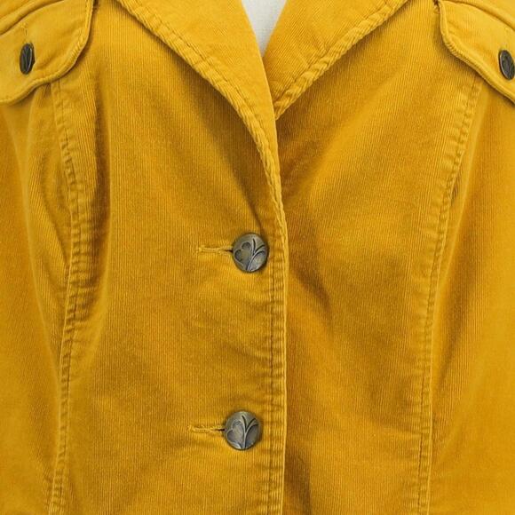 Vintage Mustard Yellow Corduroy Blazer Jacket by Fashion Bug Women’s Plus 16W - Picture 4 of 6